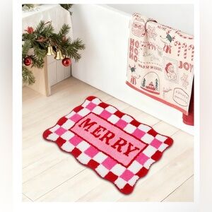 16x24 Inch Holiday Door Mat Bath Rug, Non-Slip Xmas Bath Rug